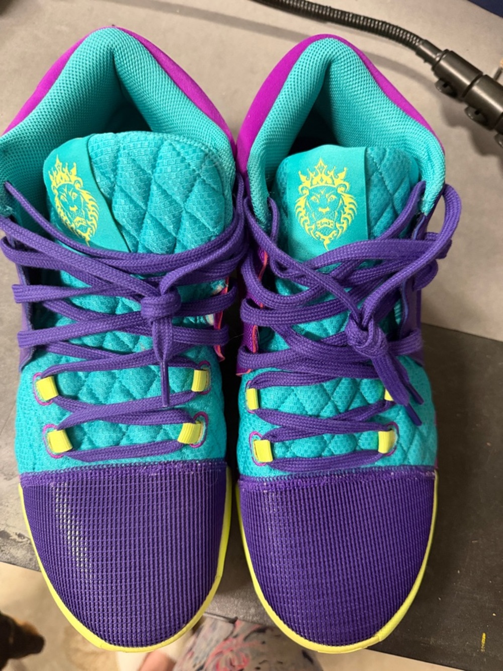 Nike Teal & Purple Men's Quilted High-Top Sneakers